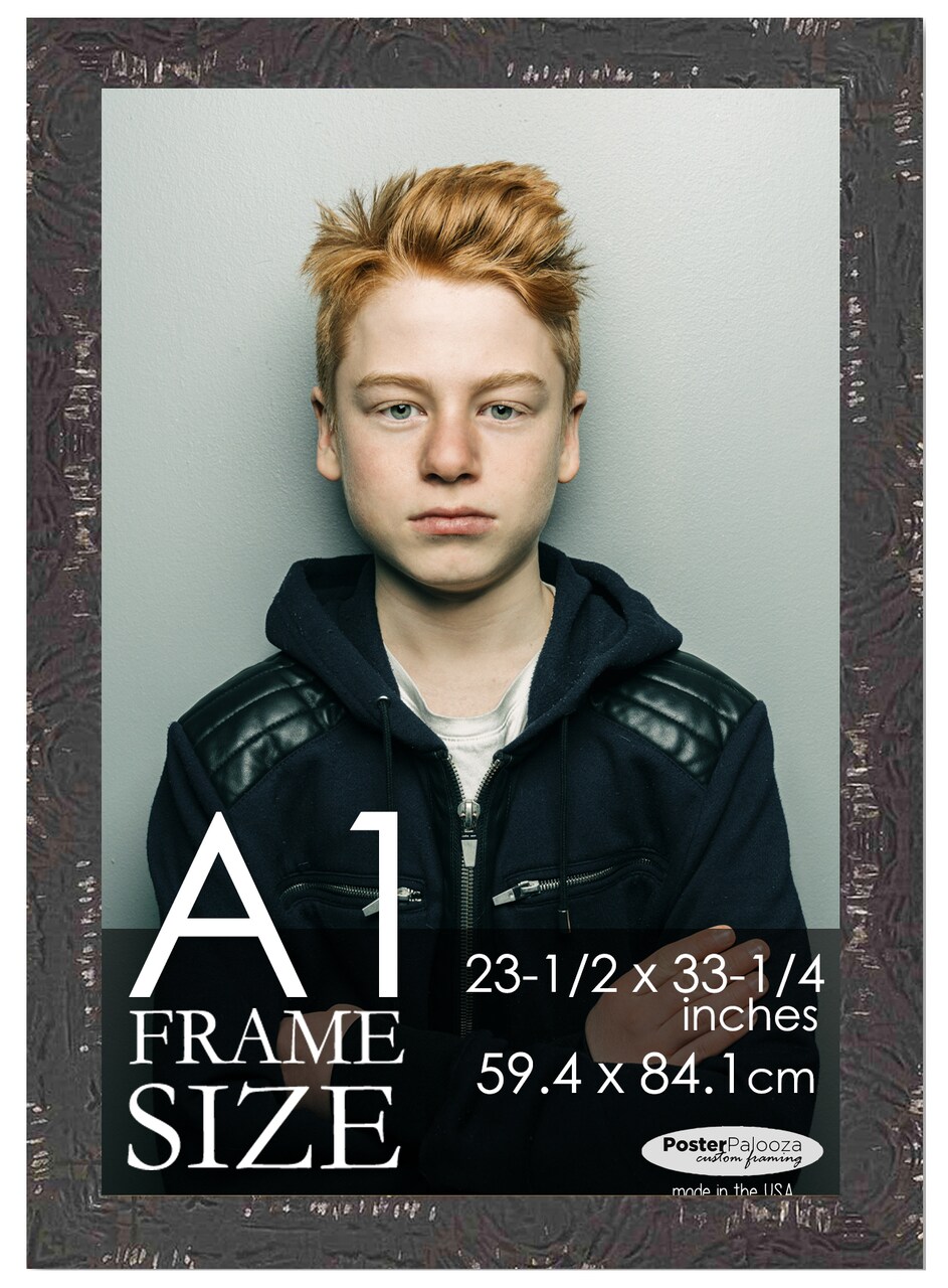 Photo Size Shabby Chic Black Picture Frame - UV Acrylic, Foam Board Backing, Hanging Hardware